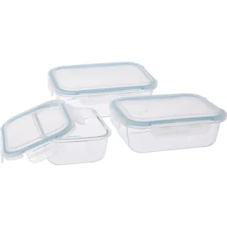 Frischhaltedose aus Glas für Lebensmittel, mit Deckeln, 3 Stück im Set