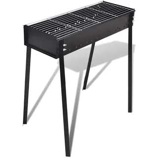 vidaXL Säulengrill schwarz