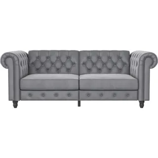 dorel home »Felix, Schlafsofa 236 cm, (Liegefläche 108x190cm), Rückenlehne«, 3-fach verstellbar, Velours, Kunstleder, Luxus-Microfaser Vintage