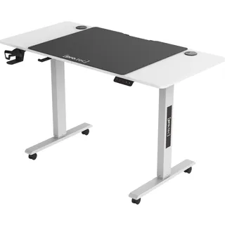 pro.tec Höhenverstellbarer Tisch mit Rollen Stryn 120x60cm weiß
