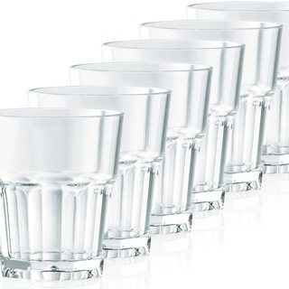 Kerafactum Set mit 6 bruchsicheren Schnapsgläsern aus Kunststoff Schnapsglas 4 cl ohne Eichstrich Shots Stamper Gläser Ideal für Camping Partys und Outdoor-Veranstaltungen Optik wie Echtglas