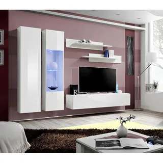 Wohnzimmermöbel Wandregale Designer Wohnwand Modern Komplett Möbel - Weiß