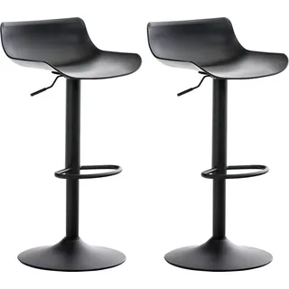 CLP 2er Set Barhocker Aveiro höhenverstellbar und drehbar,schwarz - Schwarz