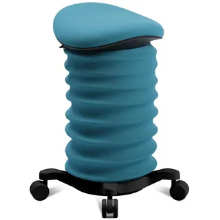 Topstar Sitness 4D mit Rollen - AGR-Zertifiziert Dynamischer Sitzhocker schwarz - Petrol, ergonomischer Bürohocker - höhenverstellbar - stärkt den Rücken - entlastet die Bandscheiben