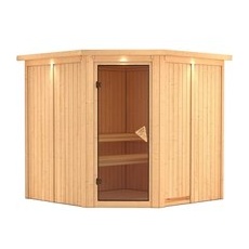 KARIBU Sauna »Vöru«, für 4 Personen, ohne Ofen - beige