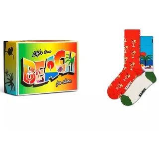 Socken Unisex HAPPYSOCKS Strand Leben Gift Set 2 Paare Grün Fantasie 426873