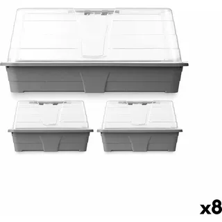 Ibergarden Gewächshaus-Set FYT3081032 Grau Transparentes Plastik (8 Einheiten) - Grau