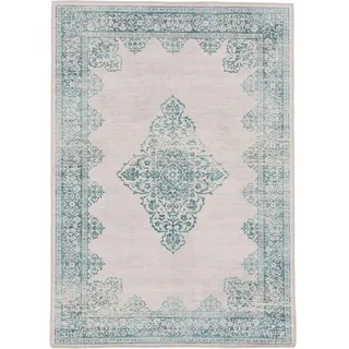 benuta Pop Teppich Laury Türkis 200x300 cm , Textil , Orientalisch , Rechteckig , 200x300 cm , Gots , wasserabweisend , Teppiche und Böden, Teppiche