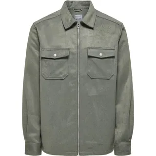Hemdjacke Reißverschluss Brusttaschen Regular | - Grün