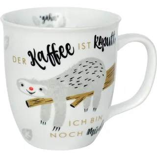 H:)PPY life Tasse mit Motiv Faultier | Kaffeetasse, Porzellan, 40 cl | Tasse mit Spruch, Geschenk | 45180