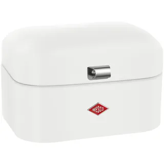 Wesco Single Grandy Brotkasten in der Farbe weiß matt, pulverbeschichtetes Stahlblech, Lüftungslöcher und stabiler Handgriff