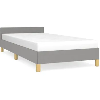 vidaXL Bettgestell Ohne Matratze Hellgrau 100/200 Cm Stoff , Grau , Textil , 100x200 cm , Schlafzimmer, Betten