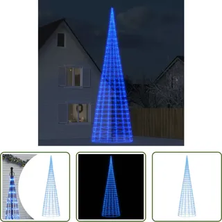 The Living Store LED-Weihnachtsbaum für Fahnenmast 3000 LEDs Blau 800 cm - Blau