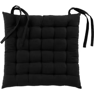 Douceur d'Intérieur Twily gesteppter Sitz (38 x 38 cm), Schwarz, Baumwolle/Recycling-Polyester