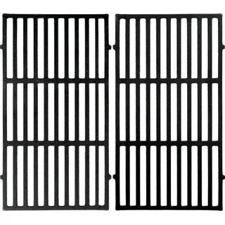 BBQ-Toro Gusseisen Grillrost 26 x 44,5 cm, 2 Stück, Gussrost, Ersatzrost, Grillgitter, Grillaufsatz - Schwarz