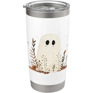 Skandinavische Volkskunst Halloween Ghost Boho Herbst Damen Top Doppelwandiger Edelstahl-Thermobecher