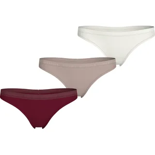 Tommy Hilfiger Underwear Slip "3P THONG (EXT SIZES)" Packung, 3er, 3 Stk. mit Logobund, deep rouge, bal beige, ivory