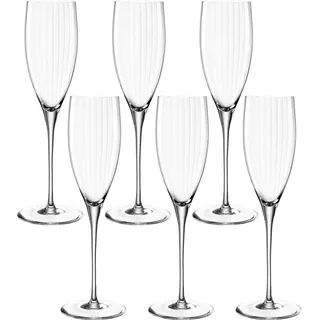 LEONARDO Poesia Sektglas 6er Set, spülmaschinengeeignetes Champagnerglas, Höhe 25 cm, 250 ml, 069167