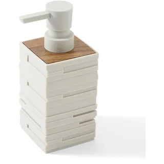 Moderne Seifenspender Beige Holz, Spülmittelspender für Küche Arbeitsplatte, Ästhetik Seifenspender Bad für Badezimmer mit Pumpspender (Beige)