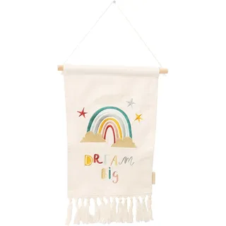 Papierdrachen Wanddeko für Jungen und Mädchen - Dekoration aus Stoff für das Kinderzimmer - Boho Wandteppich - Wandbehang mit Regenbogen - Set 3