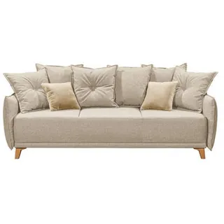 ed exciting design ED Lifestyle Pamplona 3DL Schlafsofa Holzwerkstoff/Nosag - 232x91x105 cm