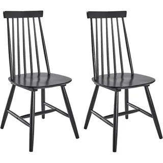 Beliani Esszimmerstuhl Holz schwarz 2er Set