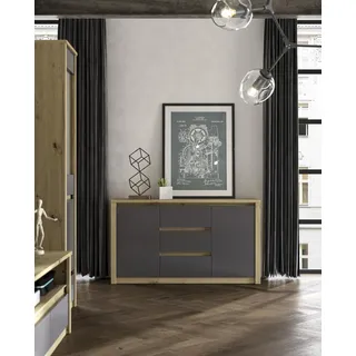Möbel Holz Schränke Sideboard Kommoden Massive Kommode Anrichte Schrank Neu - Grau