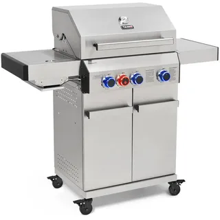 Taino Gasgrill Platinum 3+1 , Silberfarben , Metall , 129x117x54 cm , Grills, Gasgriller