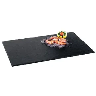 Ilsa Rechteckige Platte, Naturschiefer, 53 x 32 cm, Schwarz
