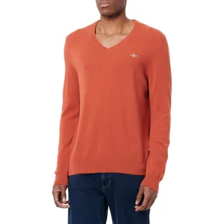 GANT Herren Extrafine Lambswool V-Neck Pullover, Iron RED, M