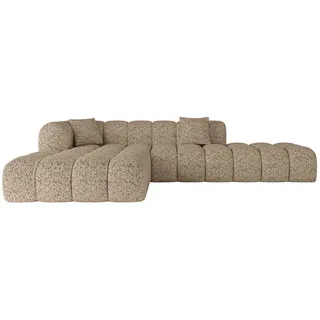 altdecor Eckcouch Samt 6-Sitzer Braun