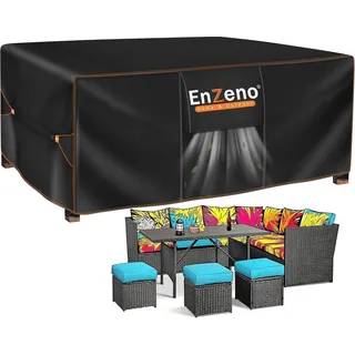 Enzeno Gartenmöbel Abdeckung 242x182x100cm Wasserdicht 420D Oxford Gewebe