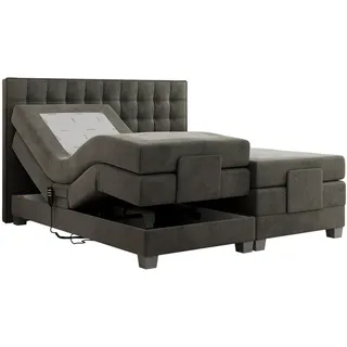 MKS Meble Boxspringbett mit Motor, elektrisch - Elektro - 160x200cm - Dunkelgrau - H3 - Dunkelgrau