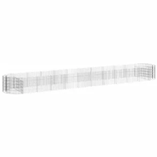 vidaXL Gabionen-Hochbeet Verzinktes Eisen 600x100x50 cm - Silber