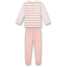 Sanetta Mädchen Schlafanzug Lang Rosa Pyjamaset, Silver Pink, 98 EU