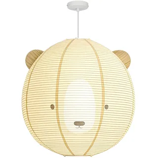 GUANSHAN 3D kreative Hängelampe aus Tierkunstpapier, handgefertigte Deckenlampe aus Fuchs und Braunbär aus Papier, Hängeleuchte, dekorative Kronleuchter-Hängeleuchte für Schlafzimmer, Wohnzimmer