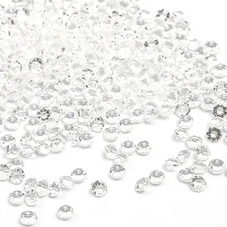 1000 Stück Acryl Deko Diamantkristalle 4mm Glitzer Streudeko Tischschmuck Funkelnd Dekosteine Kristalle Konfetti Diamanten zum DIY Verzieren Tischdeko Hochzeit Taufe Verlobung Valentinstag,Transparent