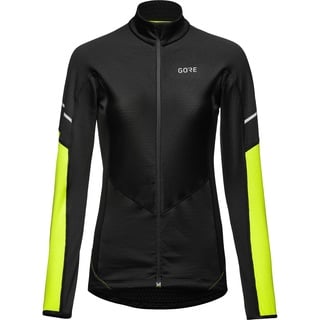 Gore Wear Herren Women Thermo Zip Shirt Langarm, Black/Neon Yellow, 40 EU