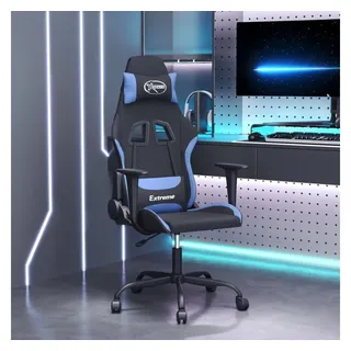 vidaXL Gaming-Stuhl mit Massagefunktion Stoff Schwarz/Blau