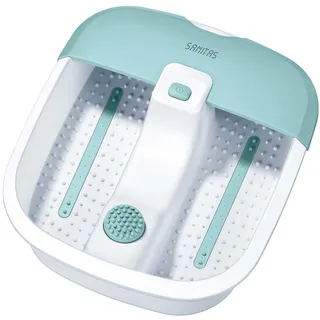 Sanitas SFB 07 Fußbad, Verwöhn-Massage für Zuhause mit Vibrations- & Sprudelmassage, Fußreflexzonenmassage, Wassertemperierung, zur Entspannung für strapazierte Füße, bis Schuhgröße 50