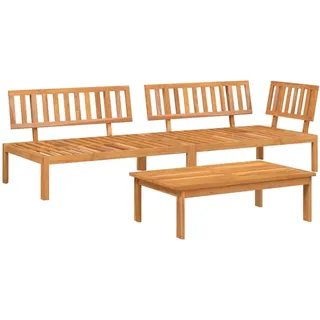 vidaXL 3-tlg. Garten-Sofagarnitur aus Paletten Massivholz Akazie - Braun