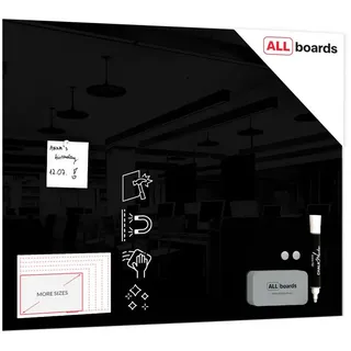 ALLboards Glas-Magnettafel 80,0 x 60,0 cm schwarz