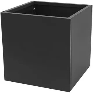 Qussse Pflanzkübel groß außen, 60x60x60cm, Schwarz | Blumentopf aus Stahl, Blumenkübel für Indoor & Outdoor, Blumenkasten für Gärten, Eingänge, Terrassen und Höfe