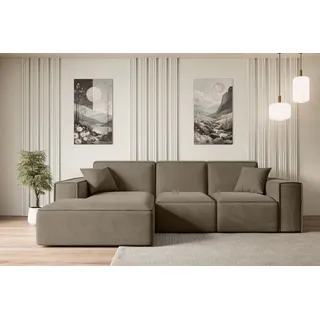altdecor Ecksofa in L-Form SERRA-L - 266x169x80 cm Braun - Corner Sofa Bett Eckcouch Couch Wohnlandschaft Cauchsofa - Braun