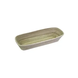 SCHNEIDER Brotform/Gärkorb, lang, eckiger Kopf, Brotbackform aus Peddingrohr mit geflochtenem Boden und rundem Kopf, Maße: 380 x 140 mm (1500g)