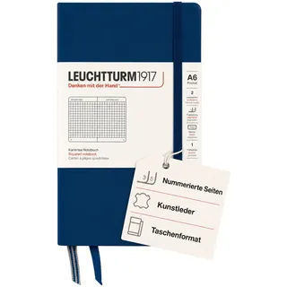 Leuchtturm1917 Notizbuch Pocket A6 Marine kariert