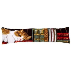 Vervaco Schlafende Katze Kreuzstich Zugluftstopper/Stickpackung vorgedruckt, Baumwolle, Mehrfarbig, 80 x 20 x 0.3 cm
