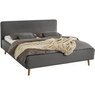 Meise Möbel meise.möbel Polsterbett Mattis 180 x 200 cm Stoff Grau Anthrazit