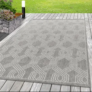 Aruba Weft teppich indoor/outdoor flachgewebt rechteckig 240x340cm grau - Grau