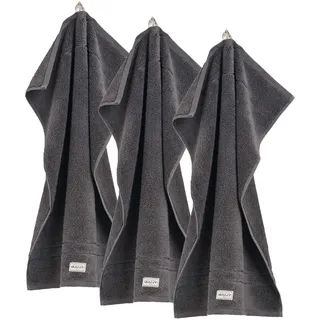 Gästehandtuch GANT "Gästetuch Premium Towel 3er Pack" Gr. S, grau (dunkelgrau), B:30cm, Obermaterial: 100% Baumwolle CO., Handtücher, Gästehandtuch